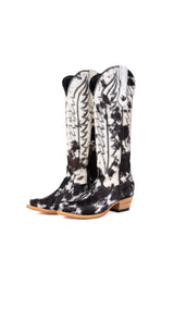 Carmina Tall Cowhide Snip Toe Cowgirl Boot Size 6 Box EU2