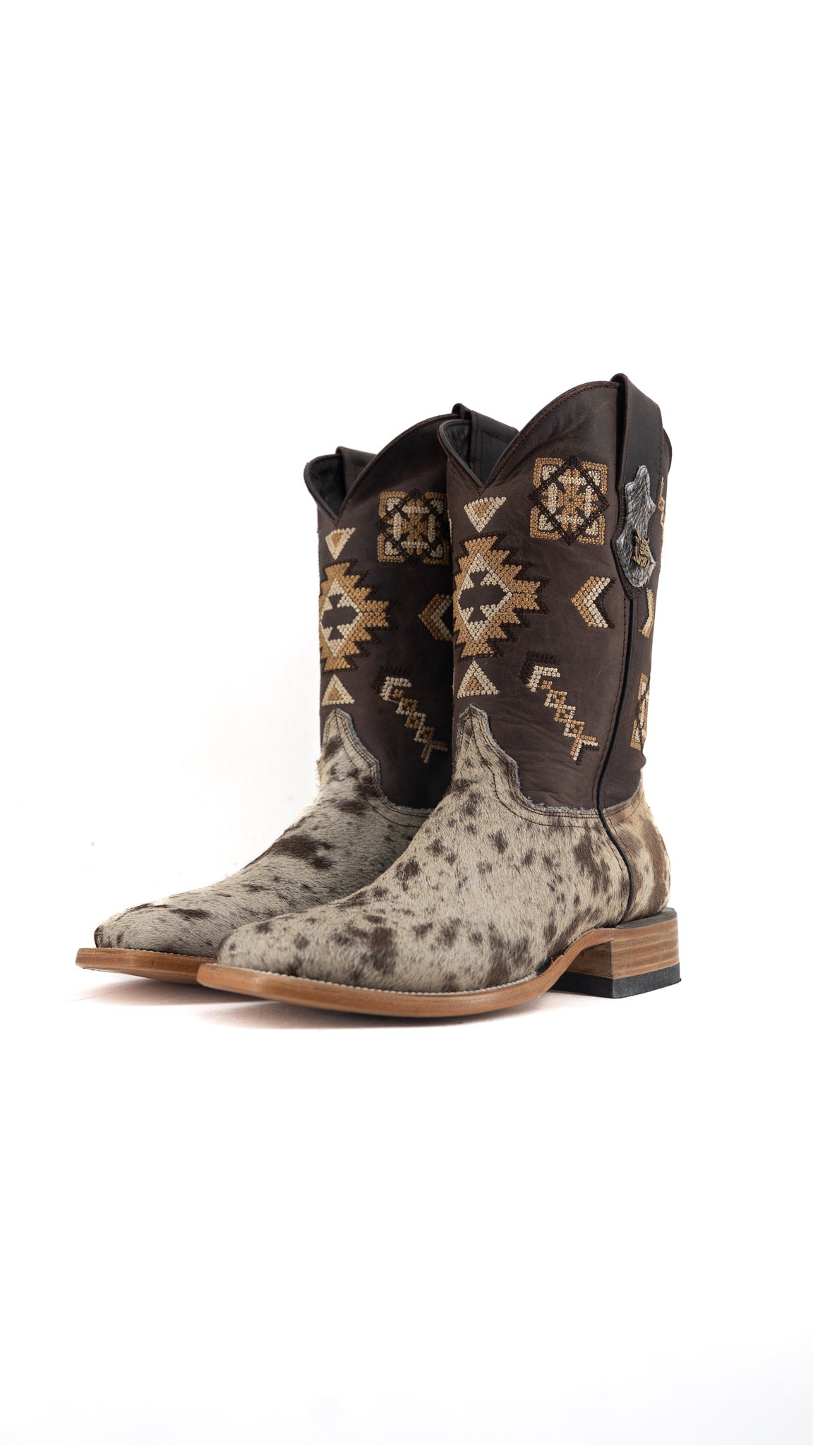 Men's Cowhide Square Toe Cowboy Boot Size 7 Box QM163 FINAL SALE