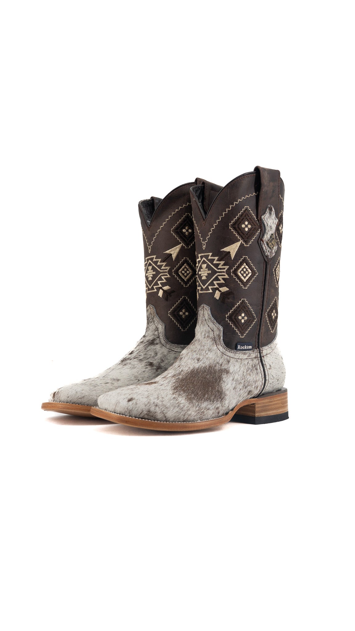 Men's Cowhide Square Toe Cowboy Boot Size 7.5 Box QM164 FINAL SALE
