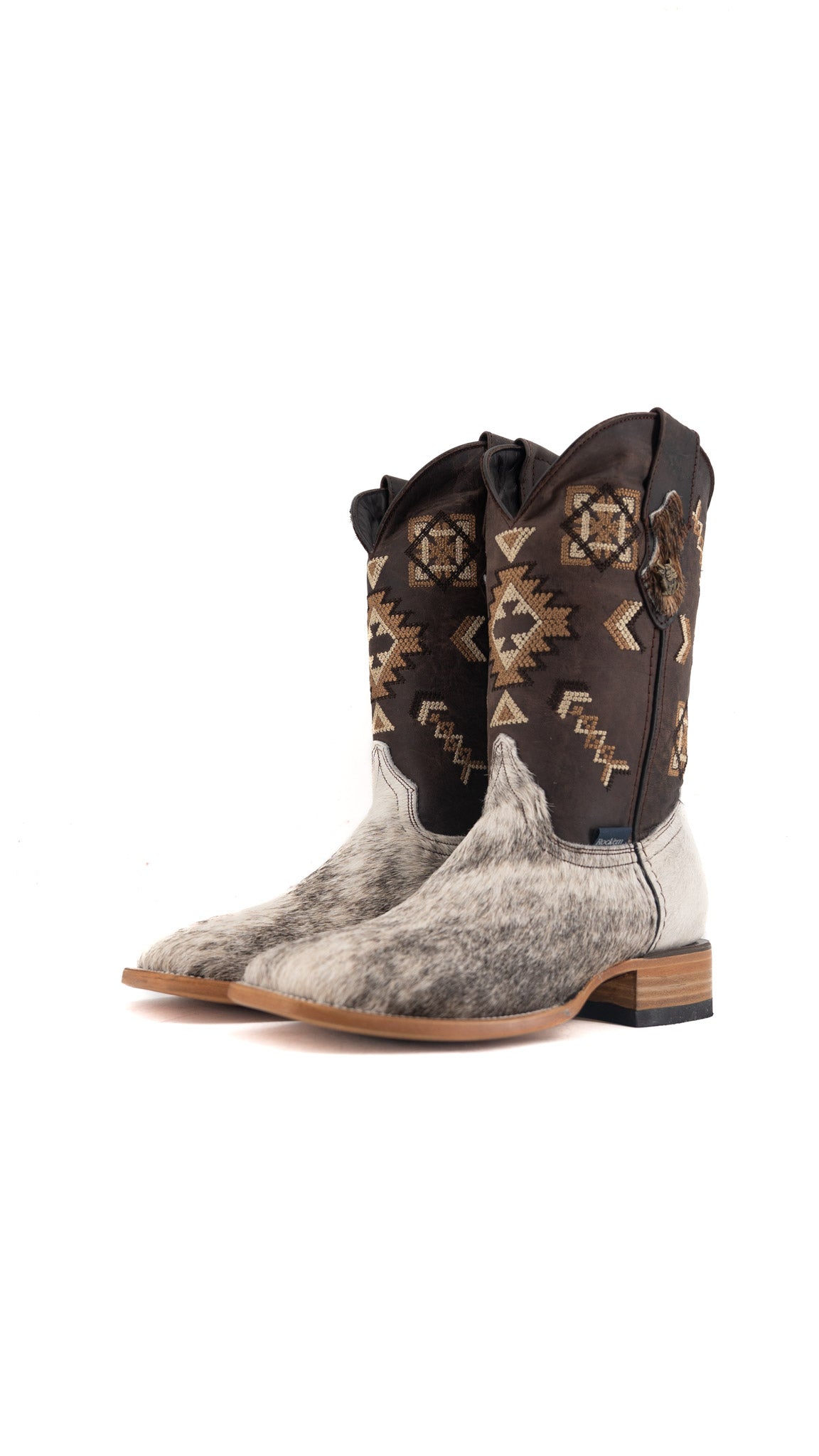 Men's Cowhide Square Toe Cowboy Boot Size 7.5 Box QM165 FINAL SALE