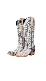 Carmina Tall Cowhide Snip Toe Cowgirl Boot Size 6 Box EU4