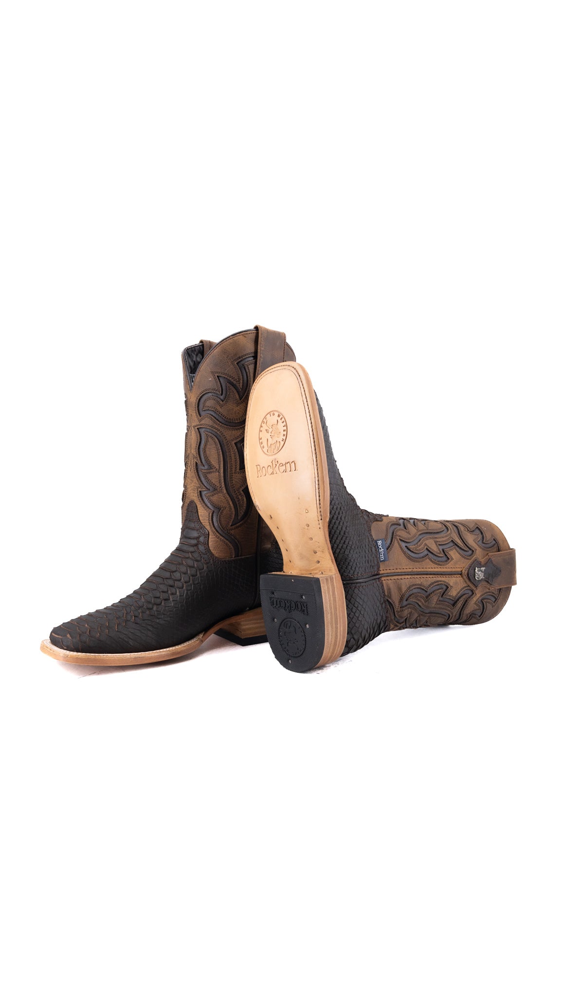 Bruce Matte Python Square Toe Cowboy Boot