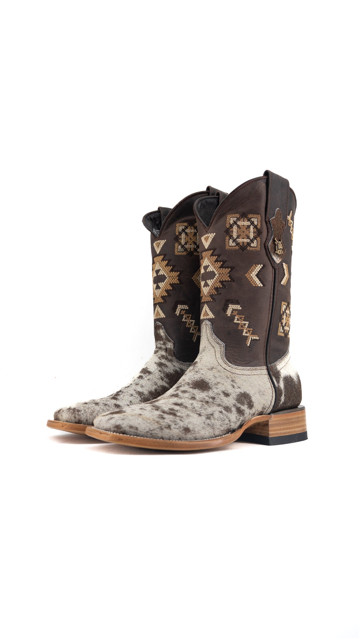 Men's Cowhide Square Toe Cowboy Boot Size 7.5 Box QM166 FINAL SALE