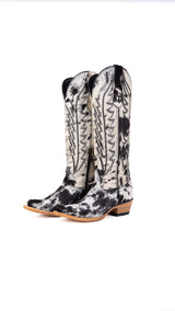 Carmina Tall Cowhide Snip Toe Cowgirl Boot Size 6 Box EU5