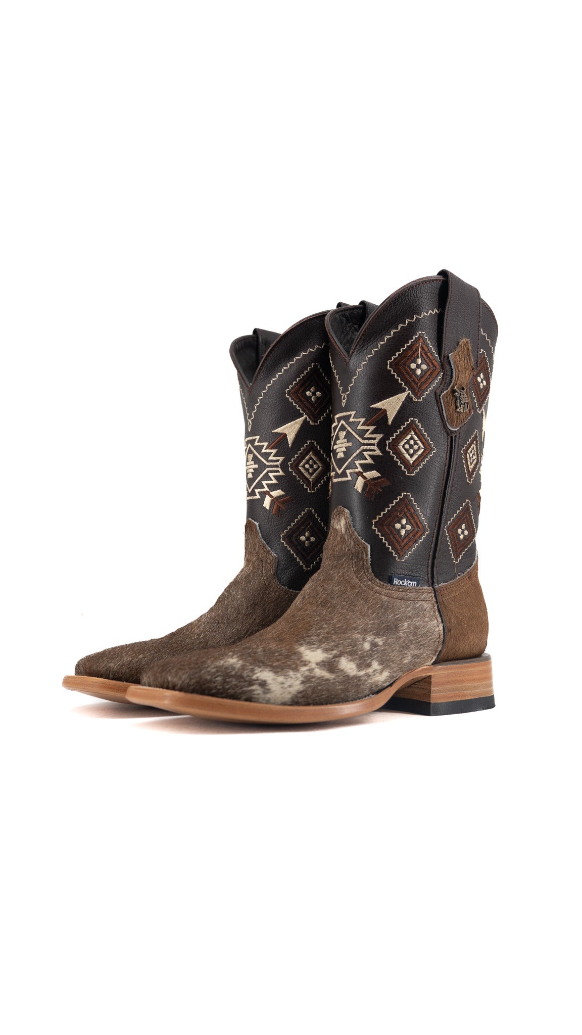 Men's Cowhide Square Toe Cowboy Boot Size 7.5 Box QM167 FINAL SALE