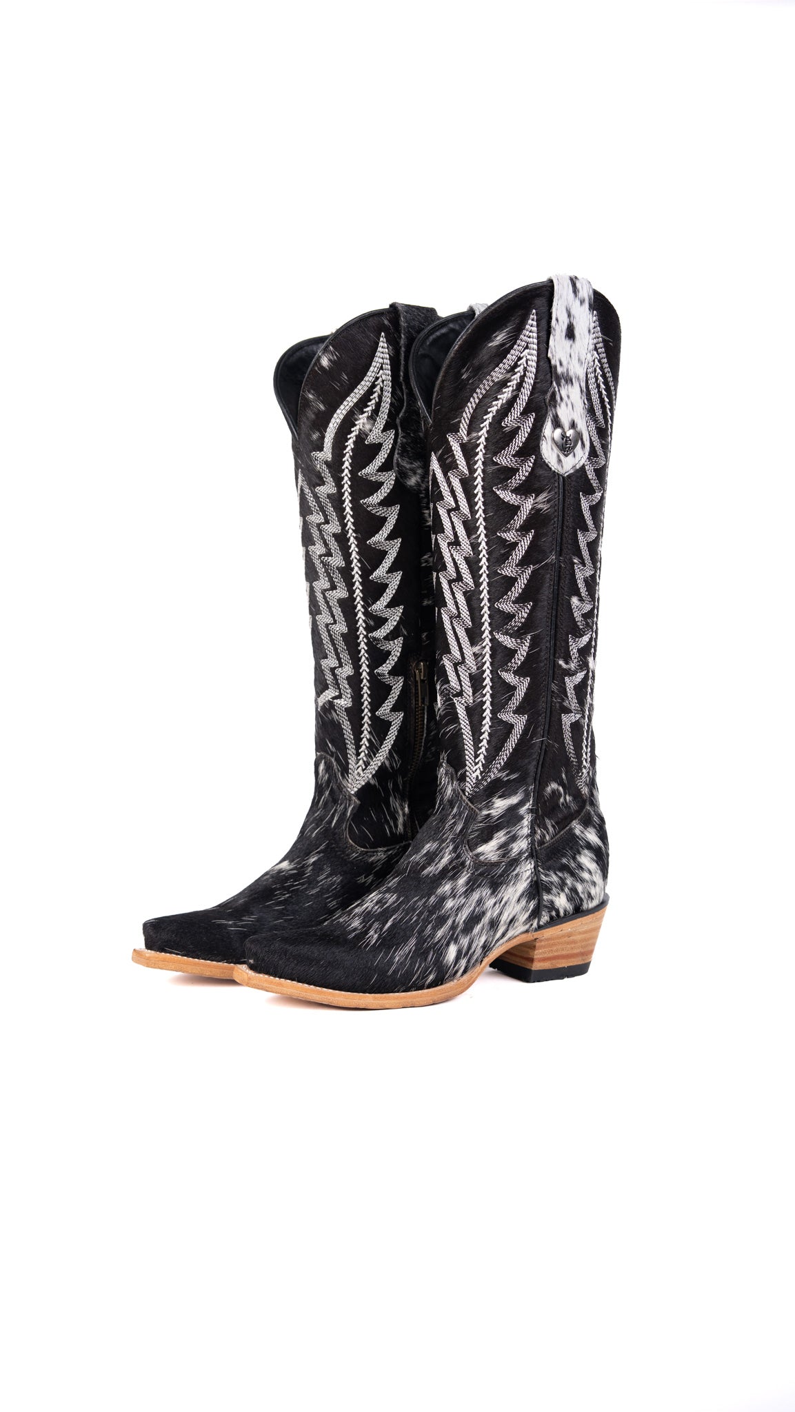 Carmina Tall Cowhide Snip Toe Cowgirl Boot Size 7 Box EU6