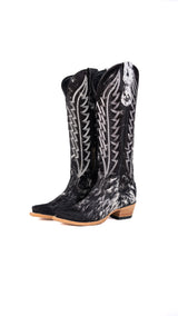Carmina Tall Cowhide Snip Toe Cowgirl Boot Size 7 Box EU6