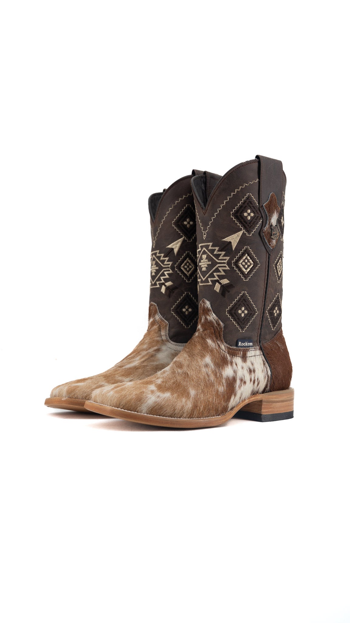 Men's Cowhide Square Toe Cowboy Boot Size 7.5 Box QM168 FINAL SALE