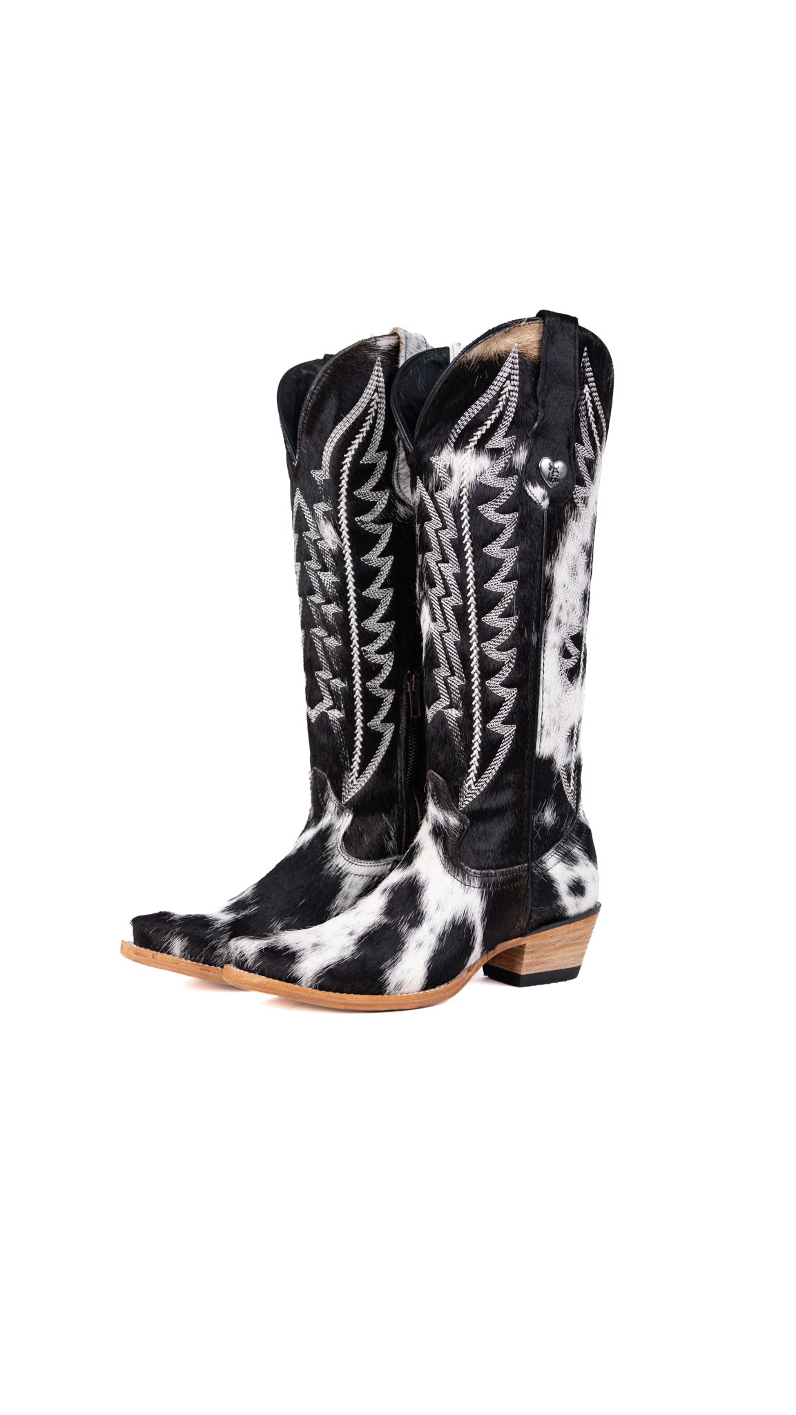 Carmina Tall Cowhide Snip Toe Cowgirl Boot Size 7 Box EU7