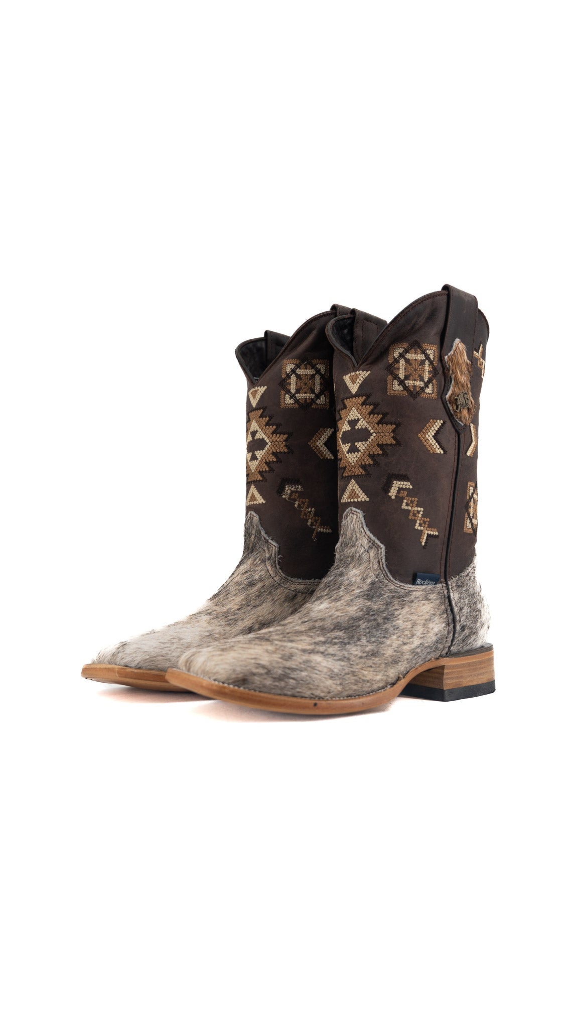 Men's Cowhide Square Toe Cowboy Boot Size 7.5 Box QM169 FINAL SALE