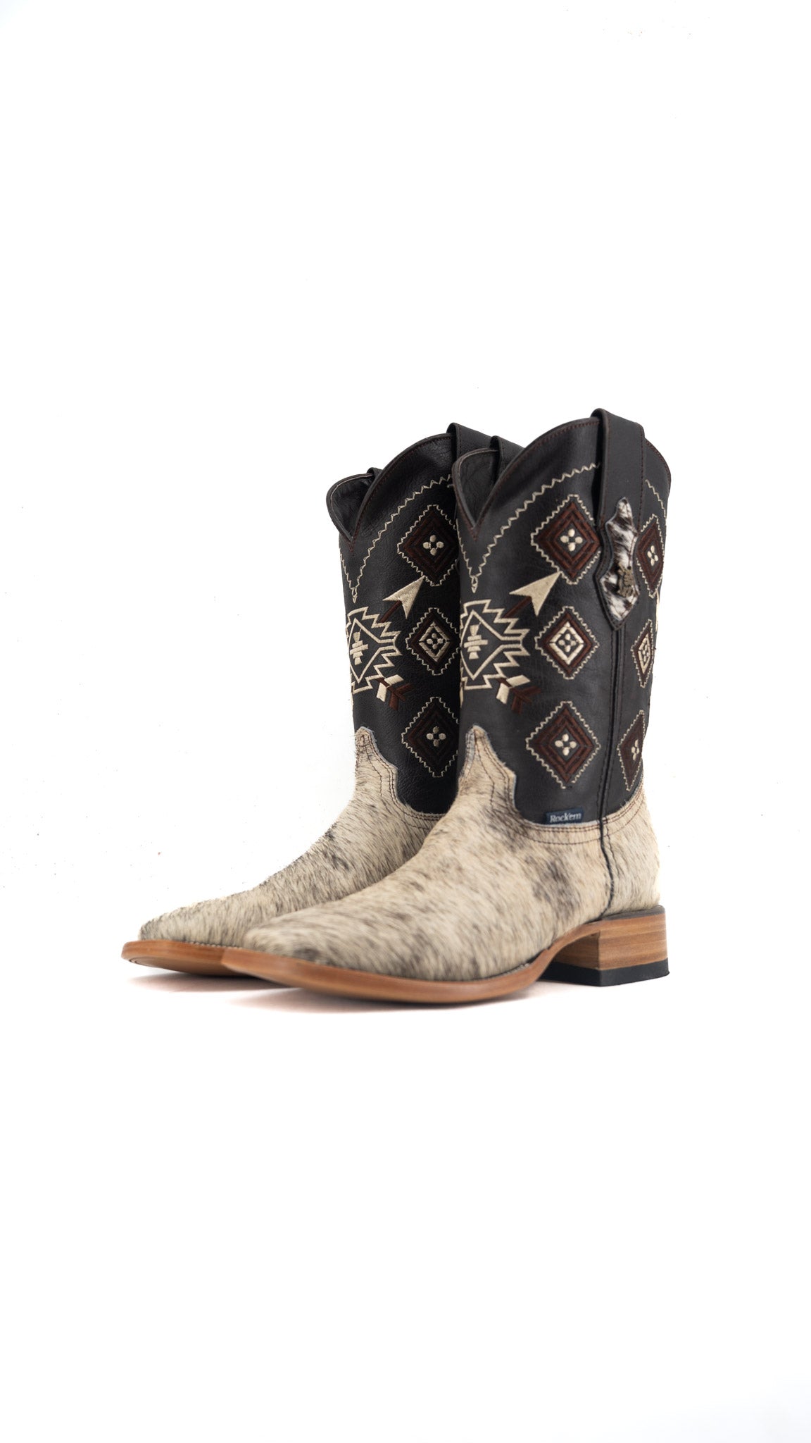 Men's Cowhide Square Toe Cowboy Boot Size 7.5 Box QM170 FINAL SALE
