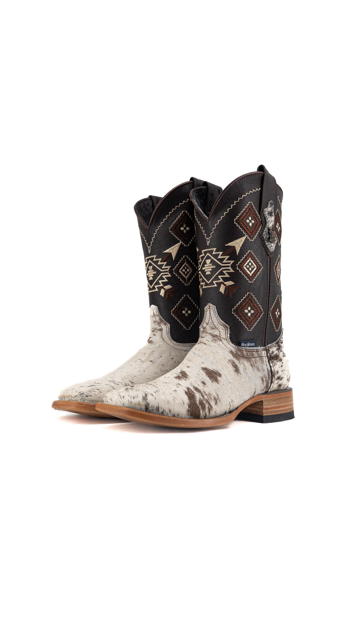 Men's Cowhide Square Toe Cowboy Boot Size 7.5 Box QM171 FINAL SALE