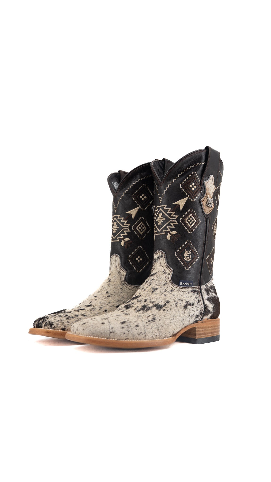 Men's Cowhide Square Toe Cowboy Boot Size 8 Box QM172 FINAL SALE