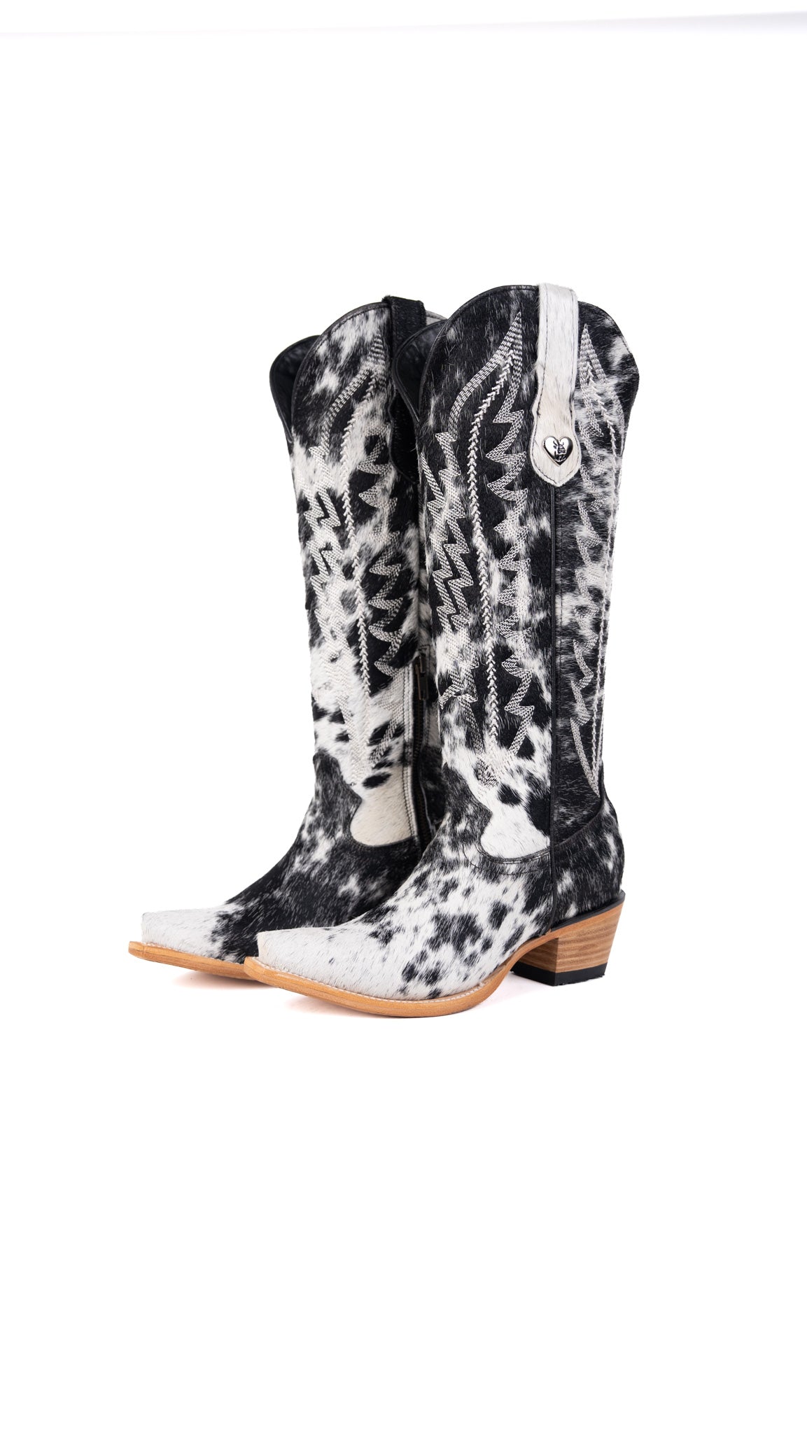 Carmina Tall Cowhide Snip Toe Cowgirl Boot Size 7.5 Box EU11