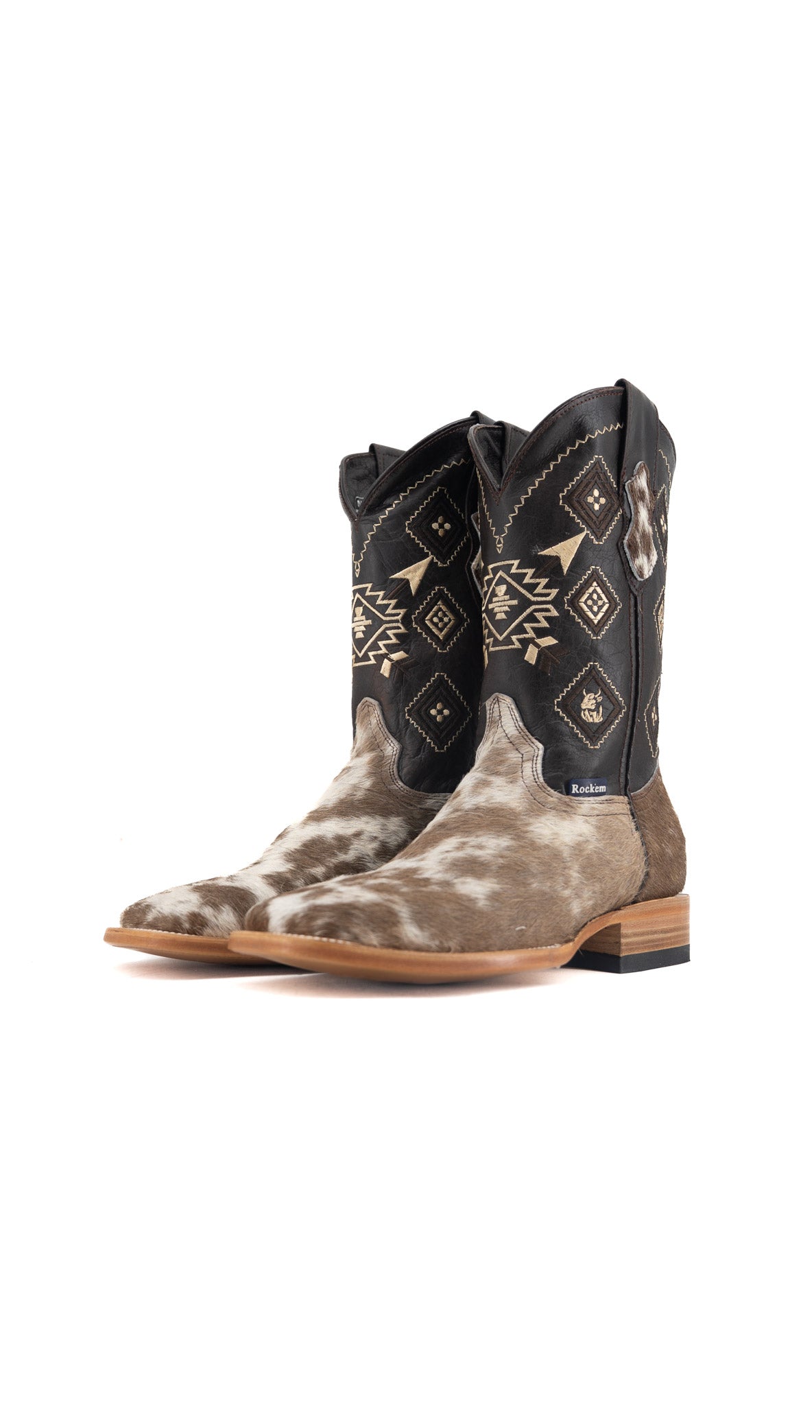 Men's Cowhide Square Toe Cowboy Boot Size 8.5 Box QM173 FINAL SALE