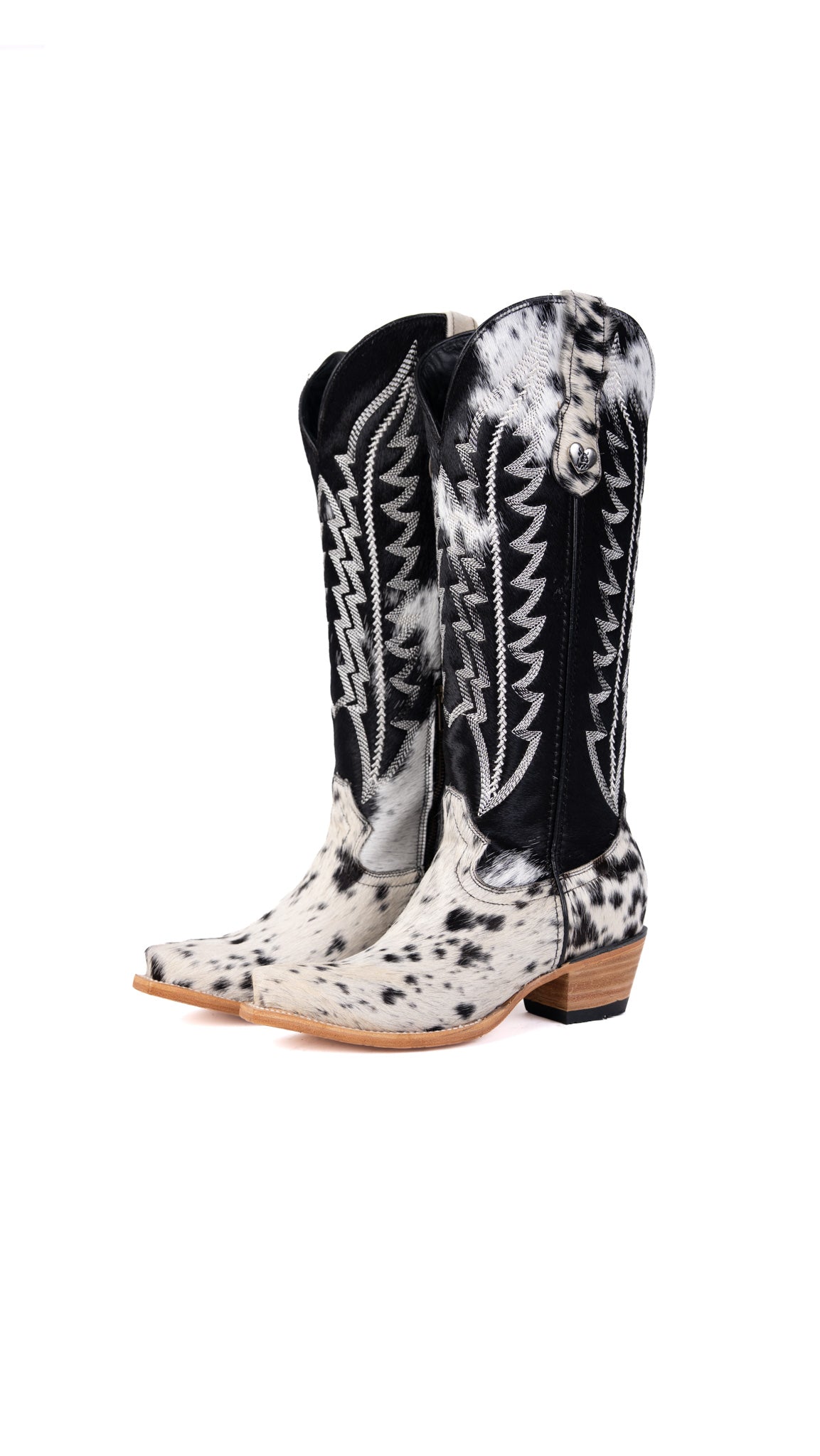Carmina Tall Cowhide Snip Toe Cowgirl Boot Size 8 Box EU12