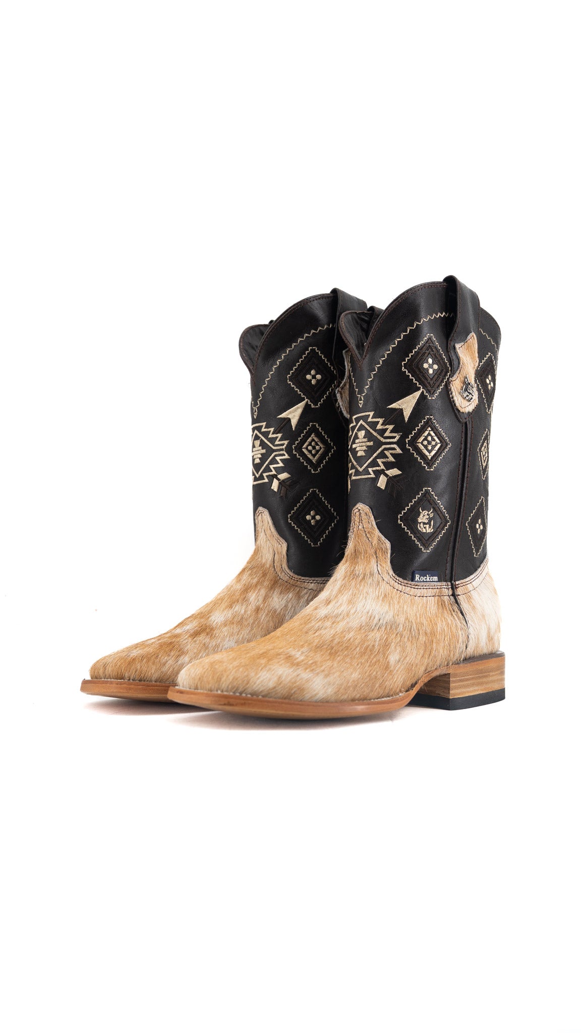 Men's Cowhide Square Toe Cowboy Boot Size 8.5 Box QM174 FINAL SALE