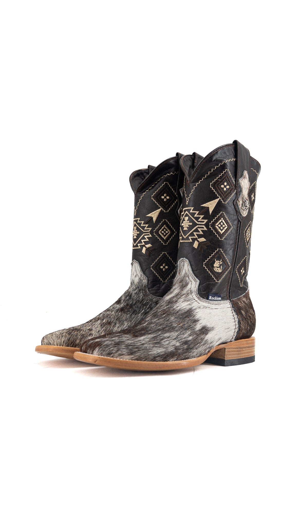 Men's Cowhide Square Toe Cowboy Boot Size 8.5 Box QM176 FINAL SALE