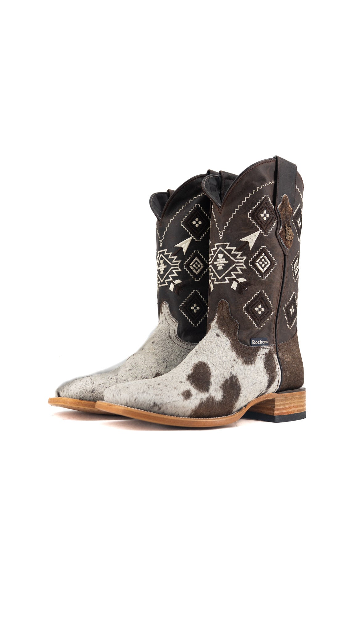 Men's Cowhide Square Toe Cowboy Boot Size 8.5 Box QM177 FINAL SALE
