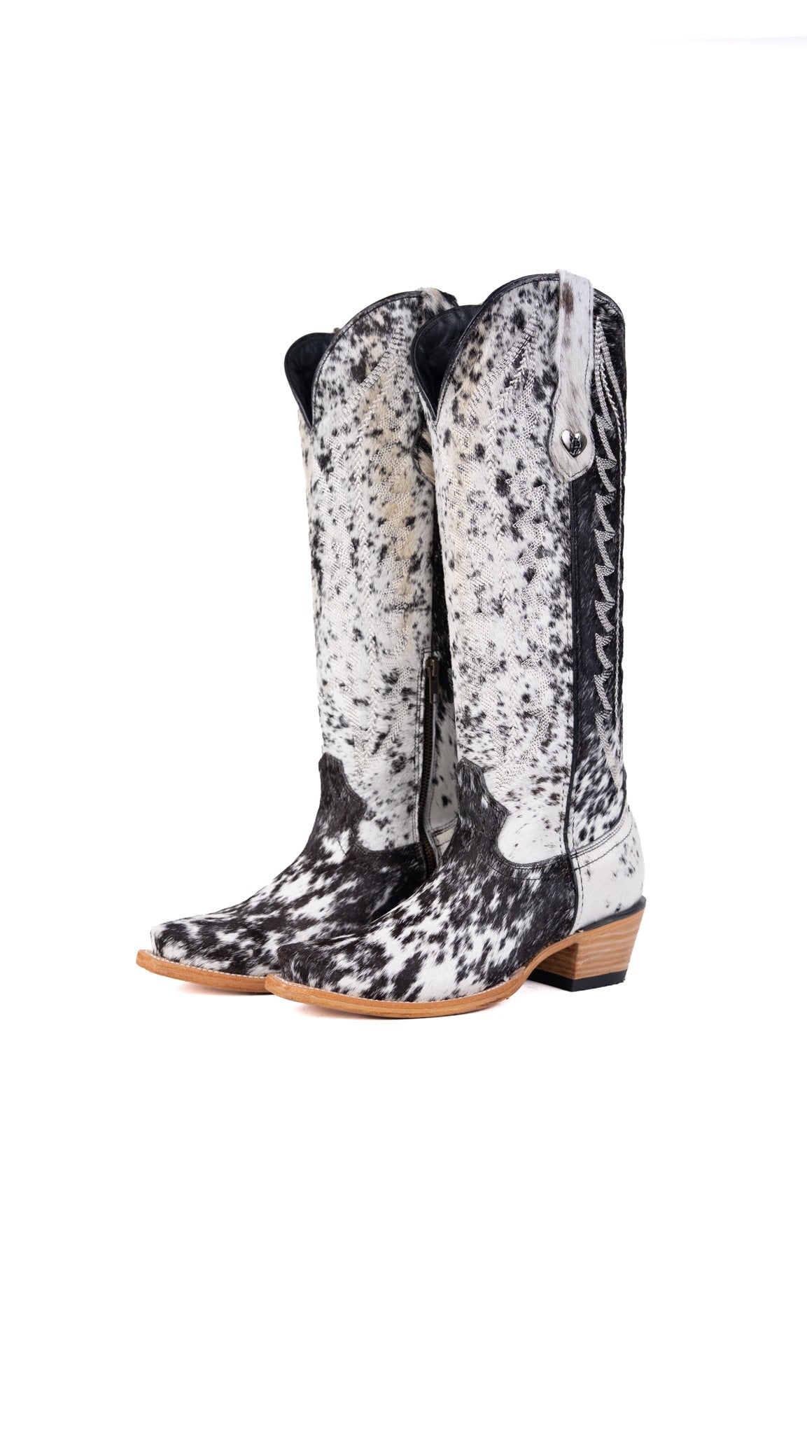 Carmina Tall Cowhide Snip Toe Cowgirl Boot Size 8 Box EU16