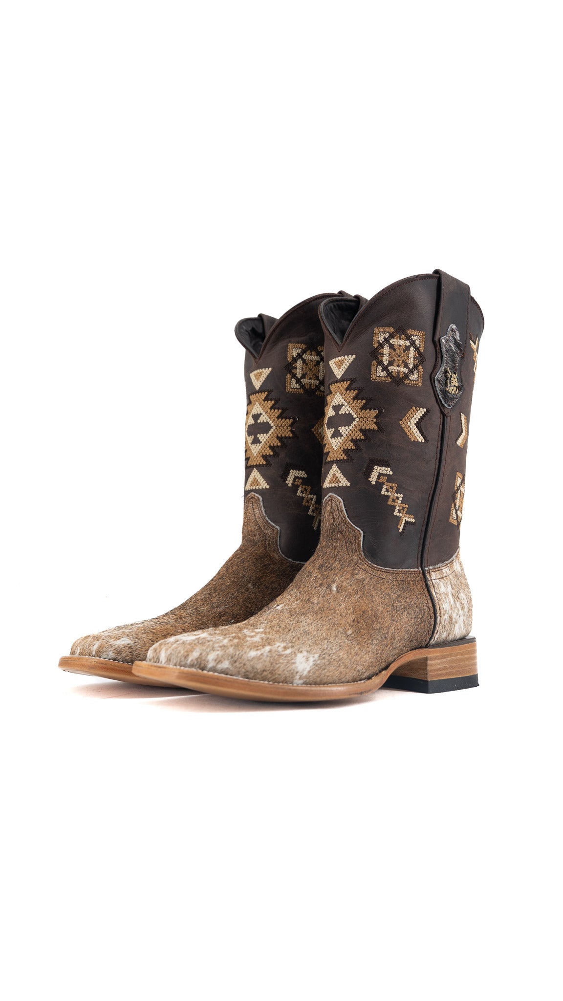 Men's Cowhide Square Toe Cowboy Boot Size 8.5 Box QM178 FINAL SALE