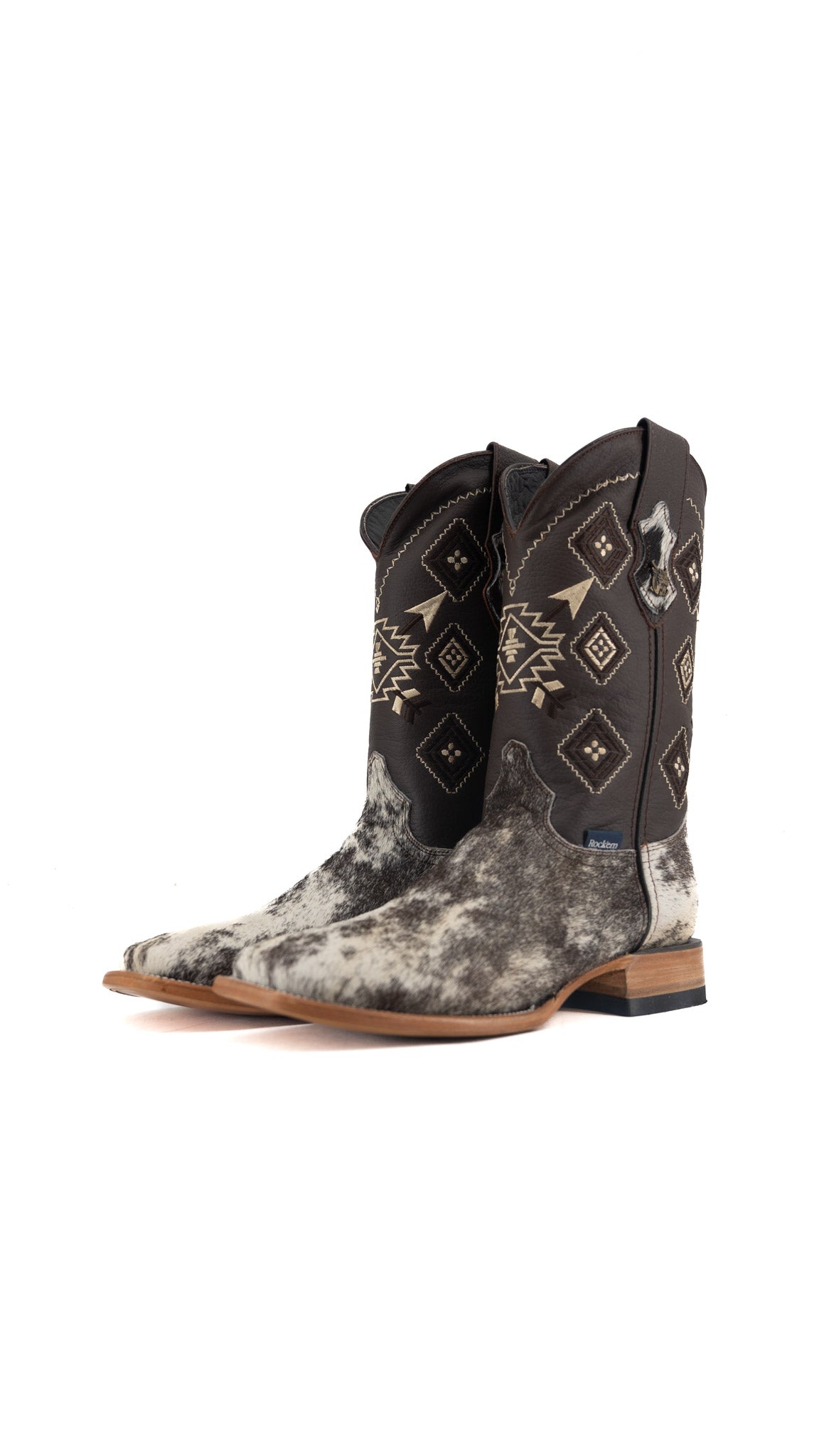 Men's Cowhide Square Toe Cowboy Boot Size 9.5 Box QM179 FINAL SALE