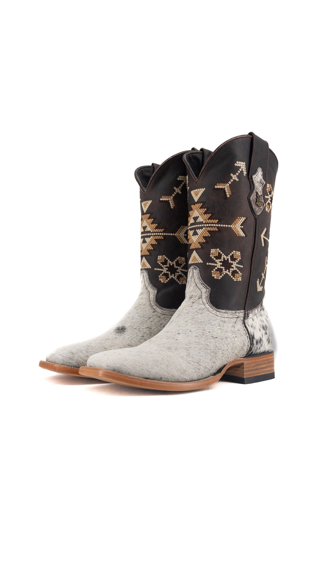 Men's Cowhide Square Toe Cowboy Boot Size 9.5 Box QM180 FINAL SALE