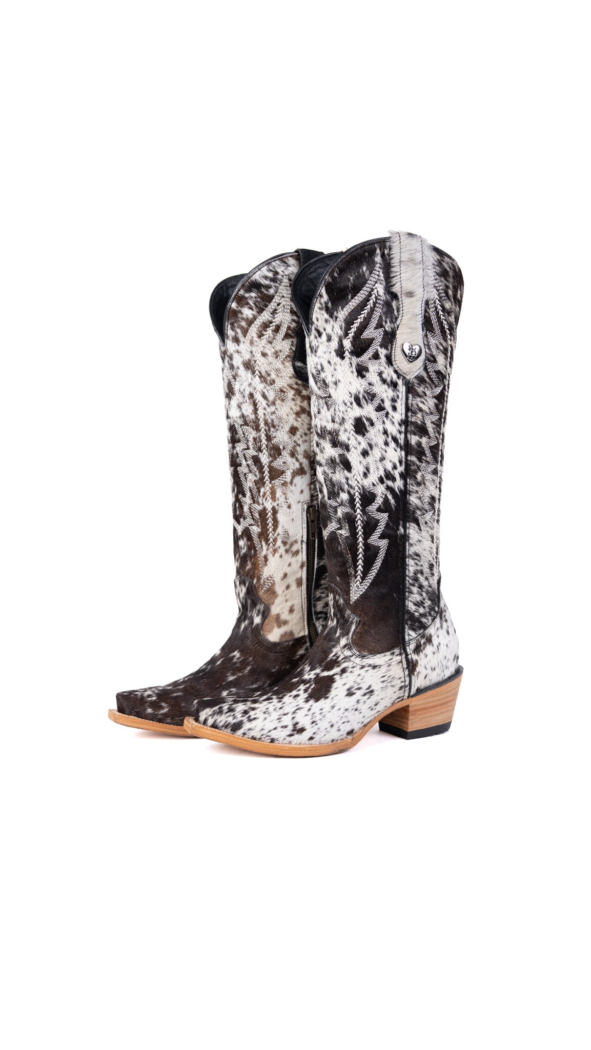 Carmina Tall Cowhide Snip Toe Cowgirl Boot Size 8 Box EU19