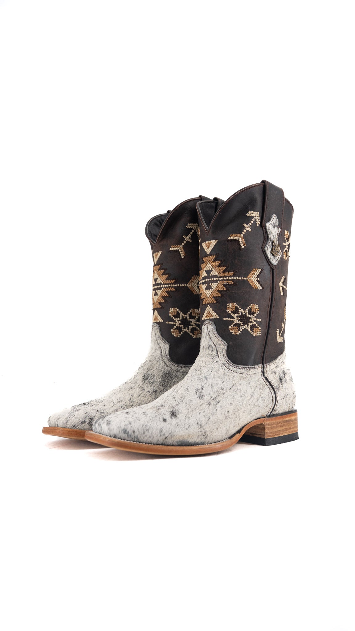 Men's Cowhide Square Toe Cowboy Boot Size 9.5 Box QM182 FINAL SALE