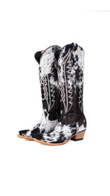 Carmina Tall Cowhide Snip Toe Cowgirl Boot Size 8.5 Box EU21