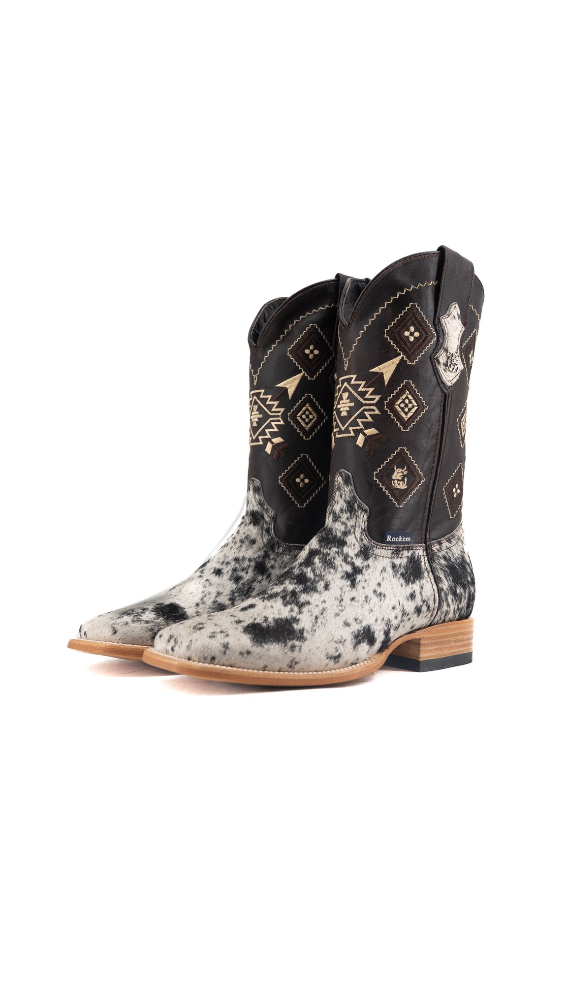 Men's Cowhide Square Toe Cowboy Boot Size 9.5 Box QM183 FINAL SALE