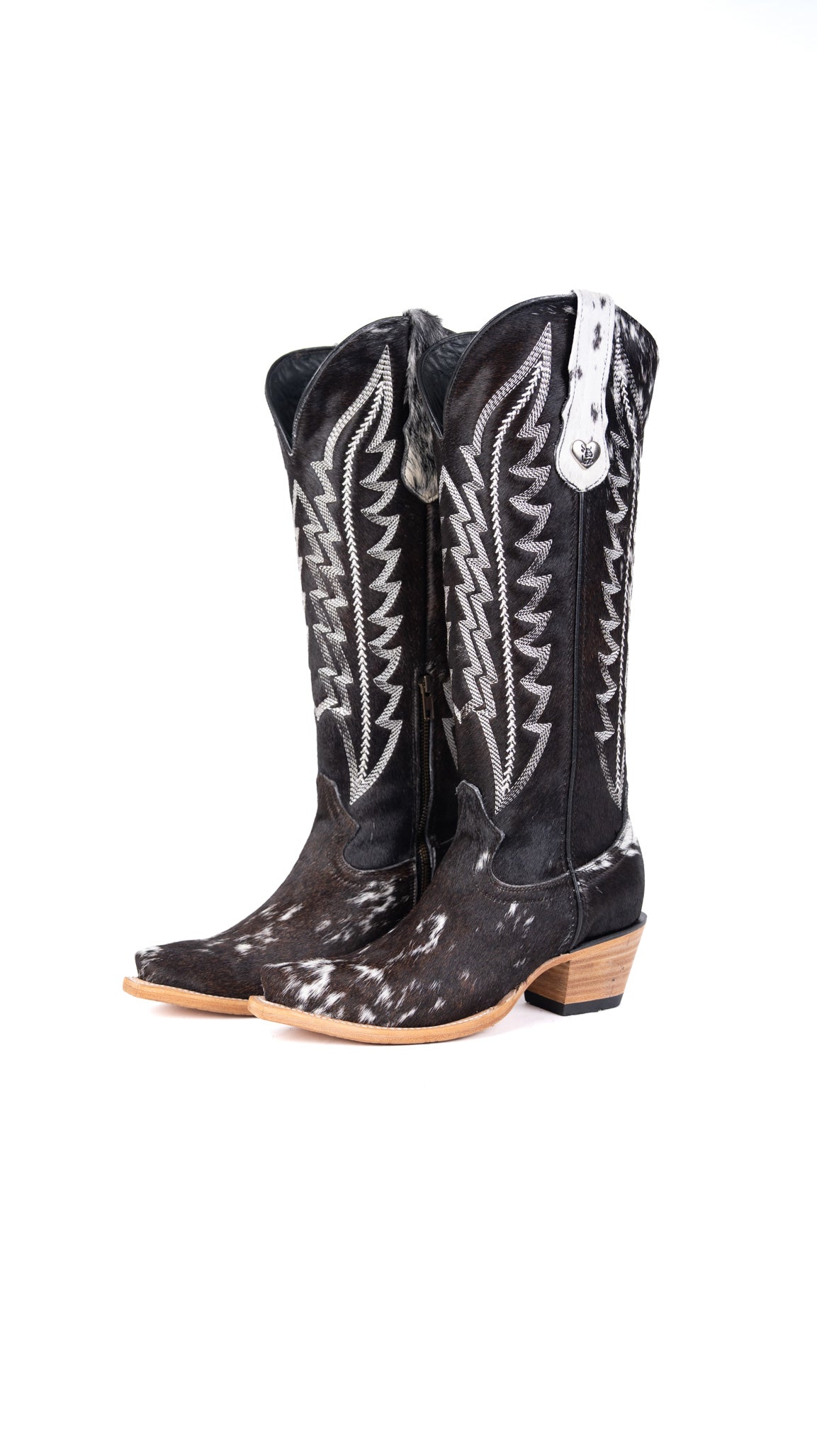 Carmina Tall Cowhide Snip Toe Cowgirl Boot Size 8.5 Box EU22