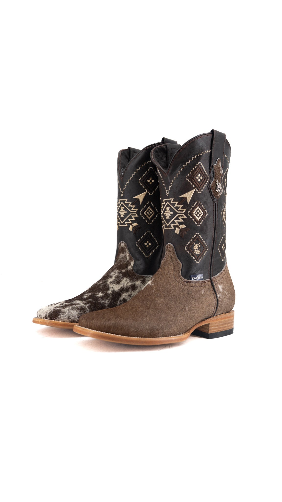 Men's Cowhide Square Toe Cowboy Boot Size 10 Box QM186 FINAL SALE