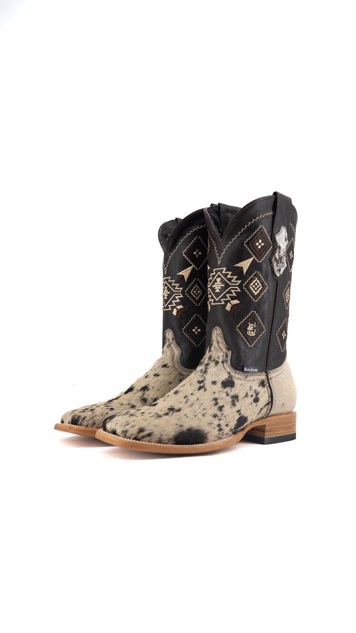 Men's Cowhide Square Toe Cowboy Boot Size 10.5 Box QM187 FINAL SALE