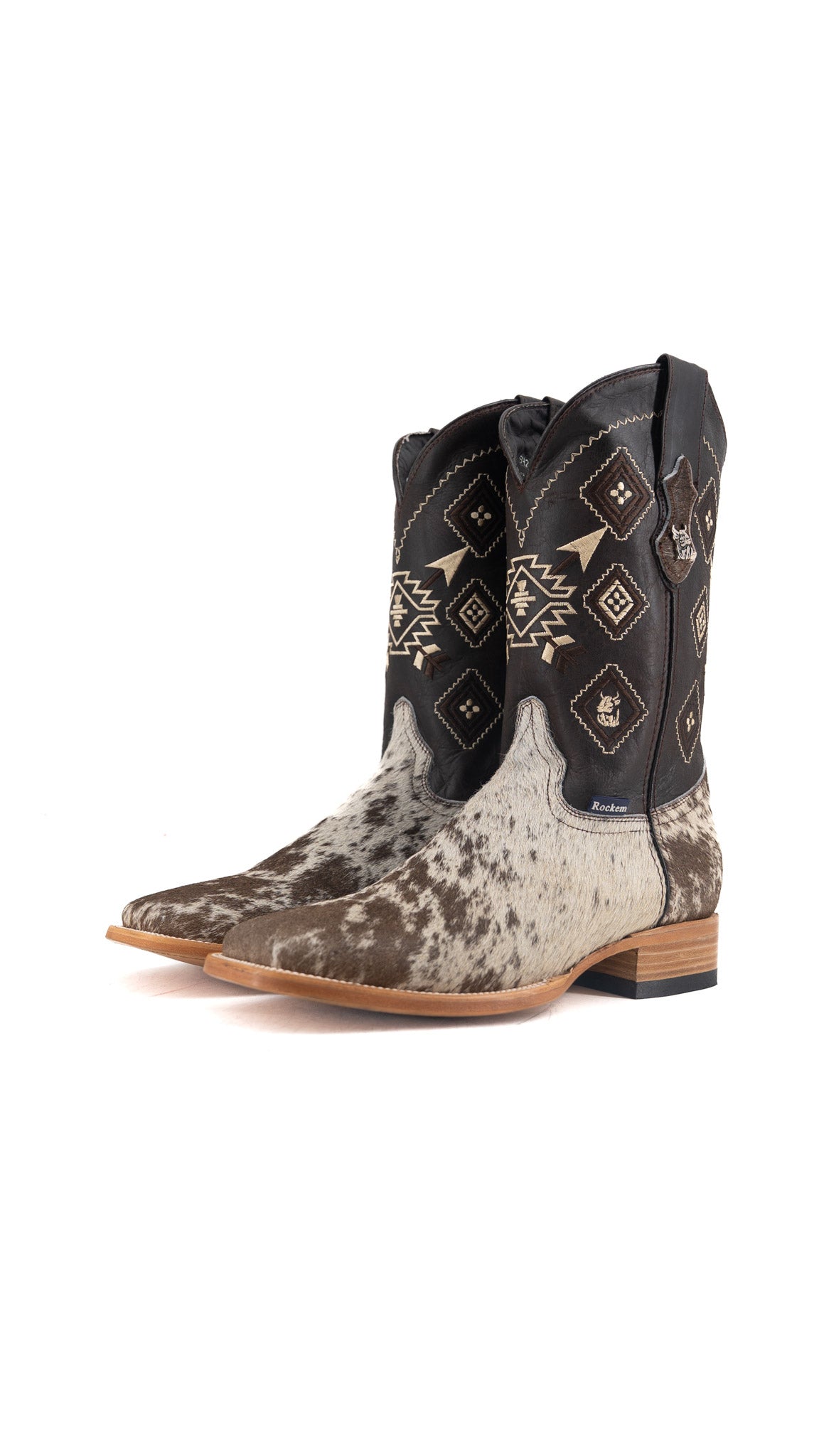 Men's Cowhide Square Toe Cowboy Boot Size 10.5 Box QM188 FINAL SALE