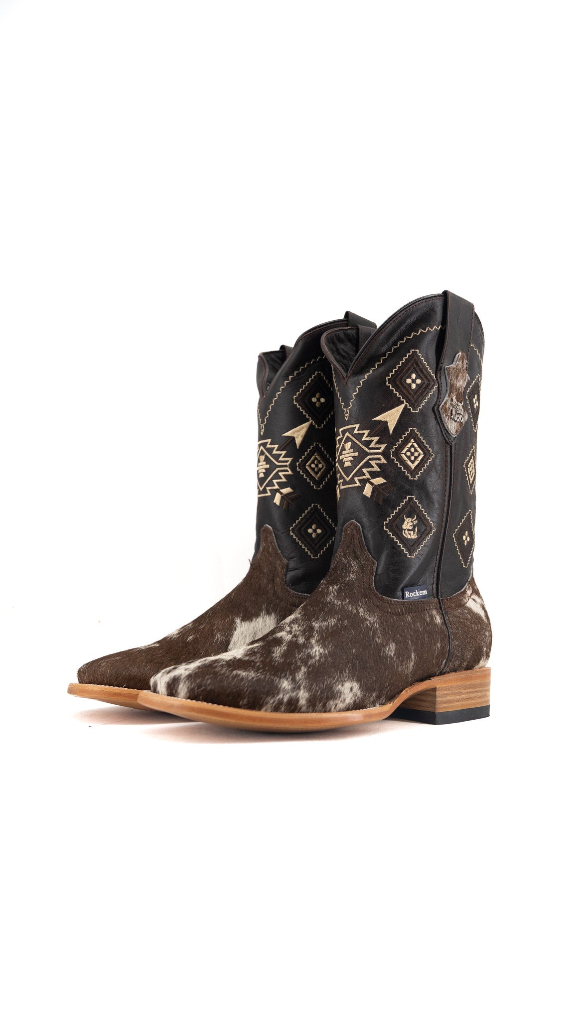 Men's Cowhide Square Toe Cowboy Boot Size 10.5 Box QM189 FINAL SALE