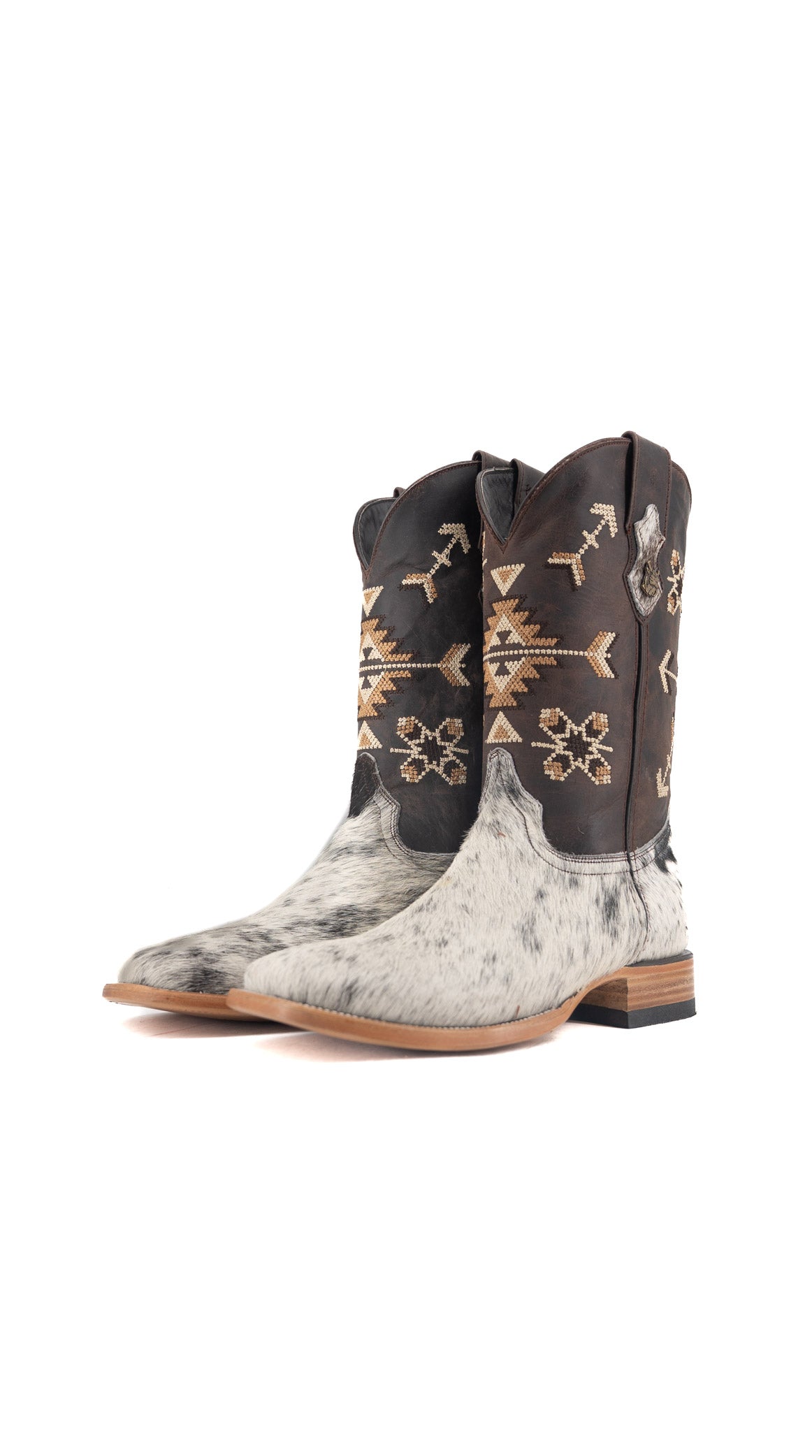Men's Cowhide Square Toe Cowboy Boot Size 10.5 Box QM190 FINAL SALE