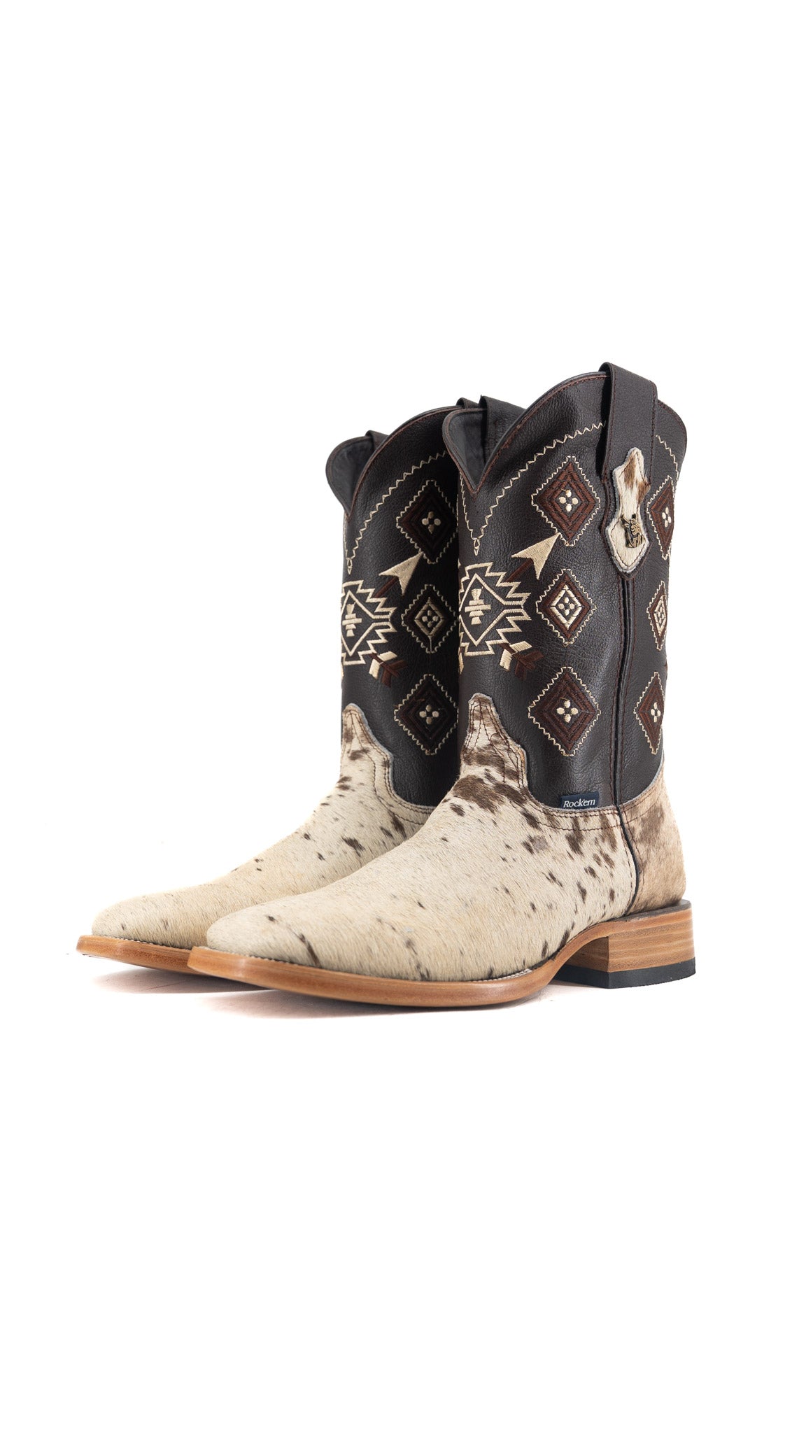 Men's Cowhide Square Toe Cowboy Boot Size 10.5 Box QM191 FINAL SALE