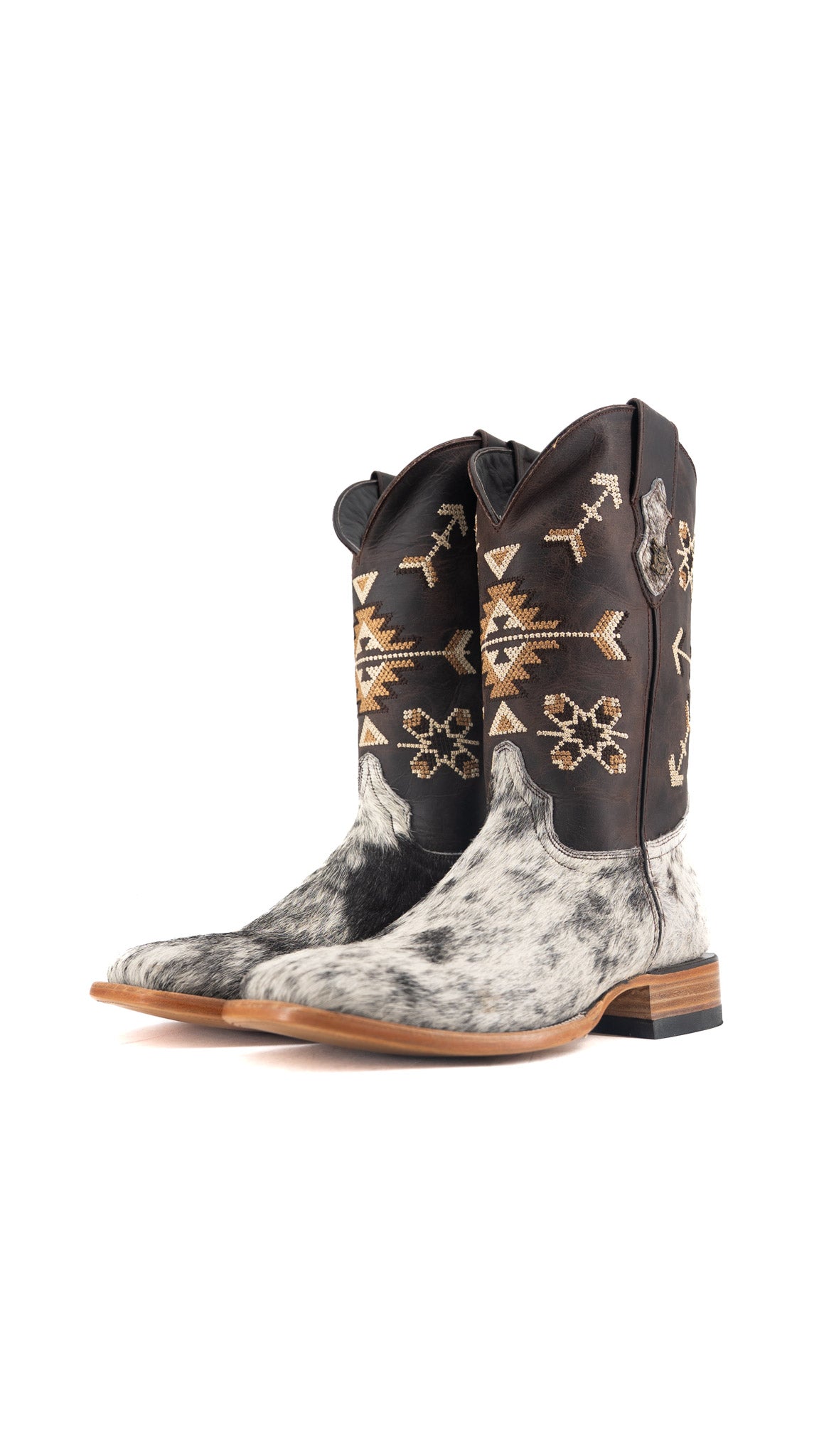 Men's Cowhide Square Toe Cowboy Boot Size 10.5 Box QM192 FINAL SALE