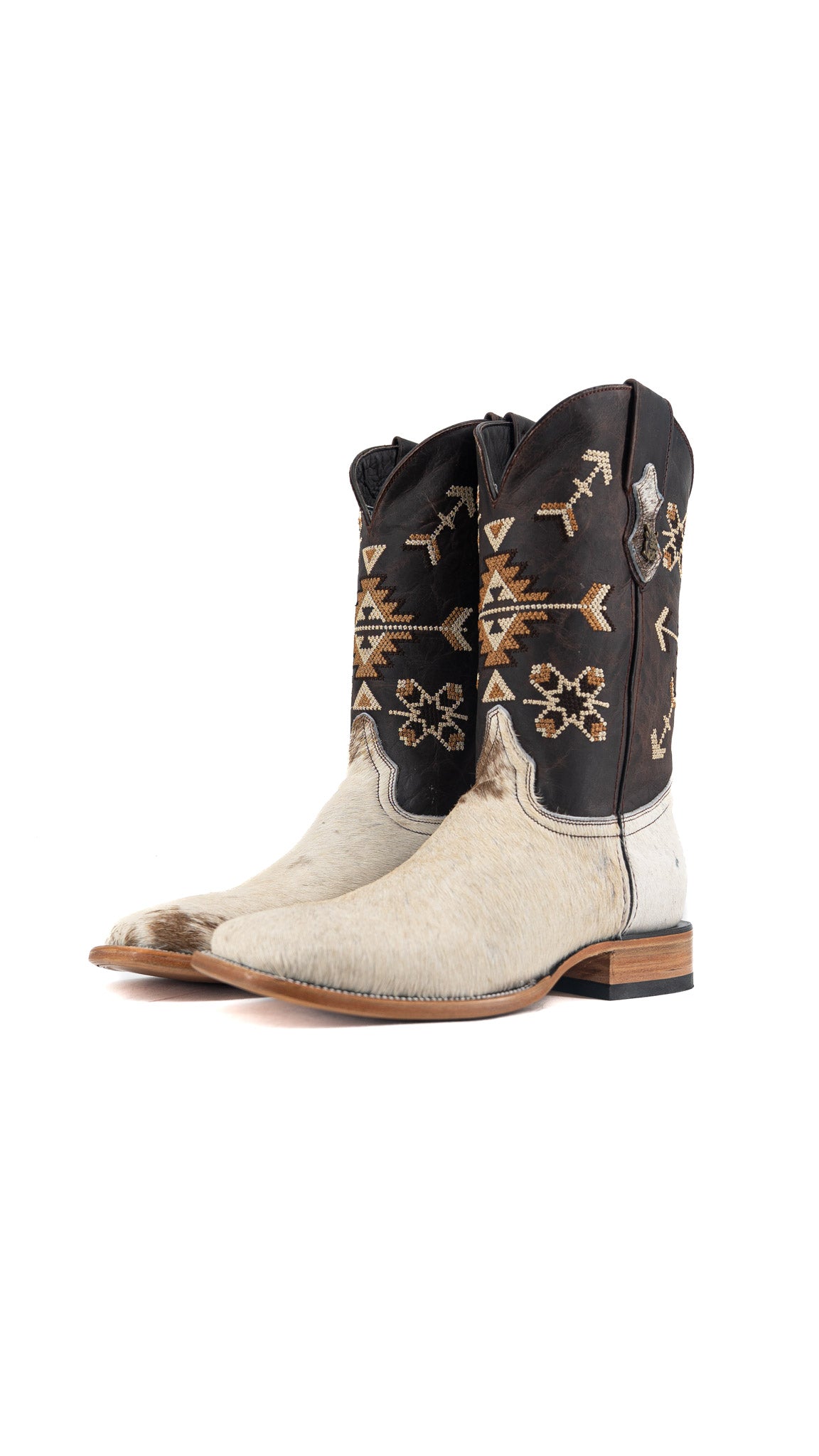 Men's Cowhide Square Toe Cowboy Boot Size 10.5 Box QM195 FINAL SALE