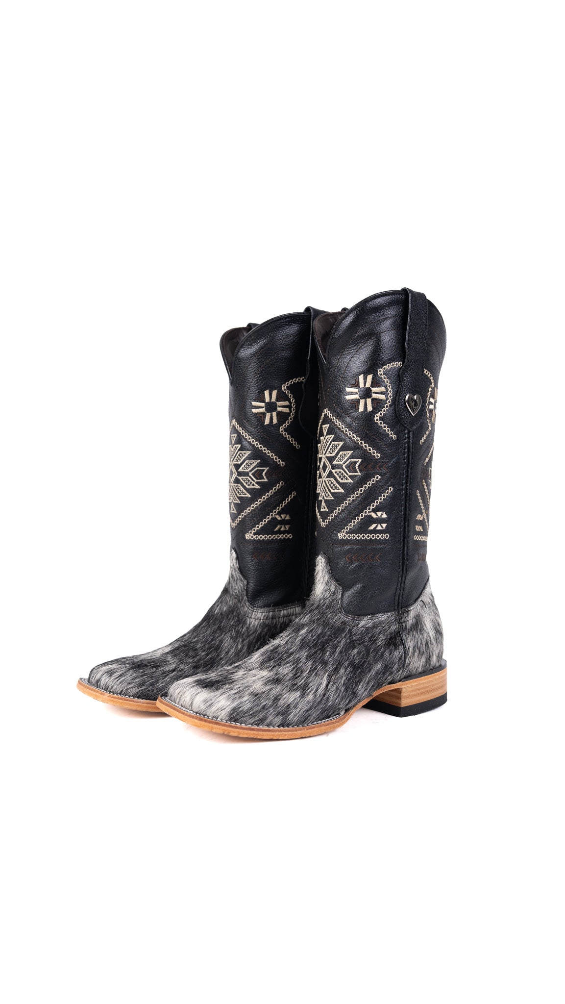 Aztec Cowhide Square Toe Cowgirl Boot Size 8 Box EU36