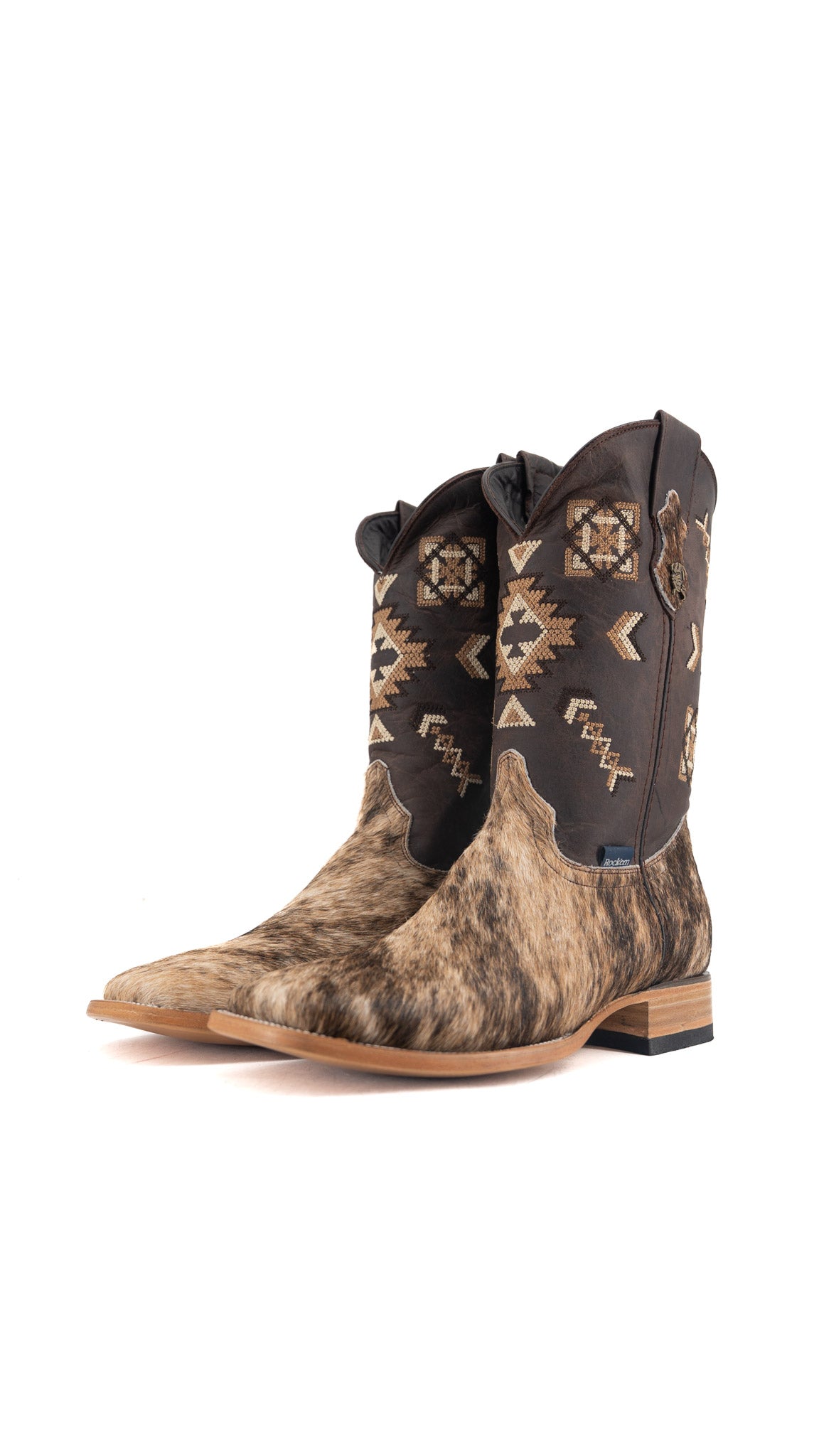 Men's Cowhide Square Toe Cowboy Boot Size 10.5 Box QM197 FINAL SALE