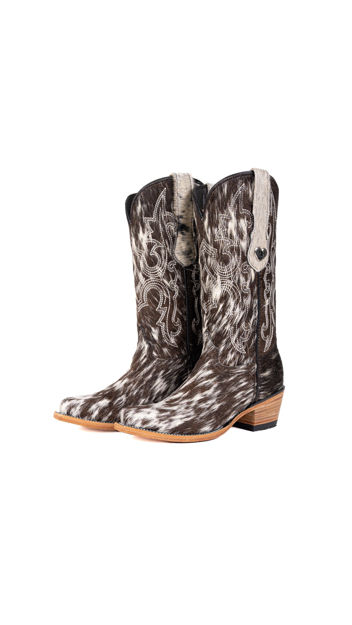 Katherine Snip Toe Cowhide Cowgirl Boot Size 5 Box EU50