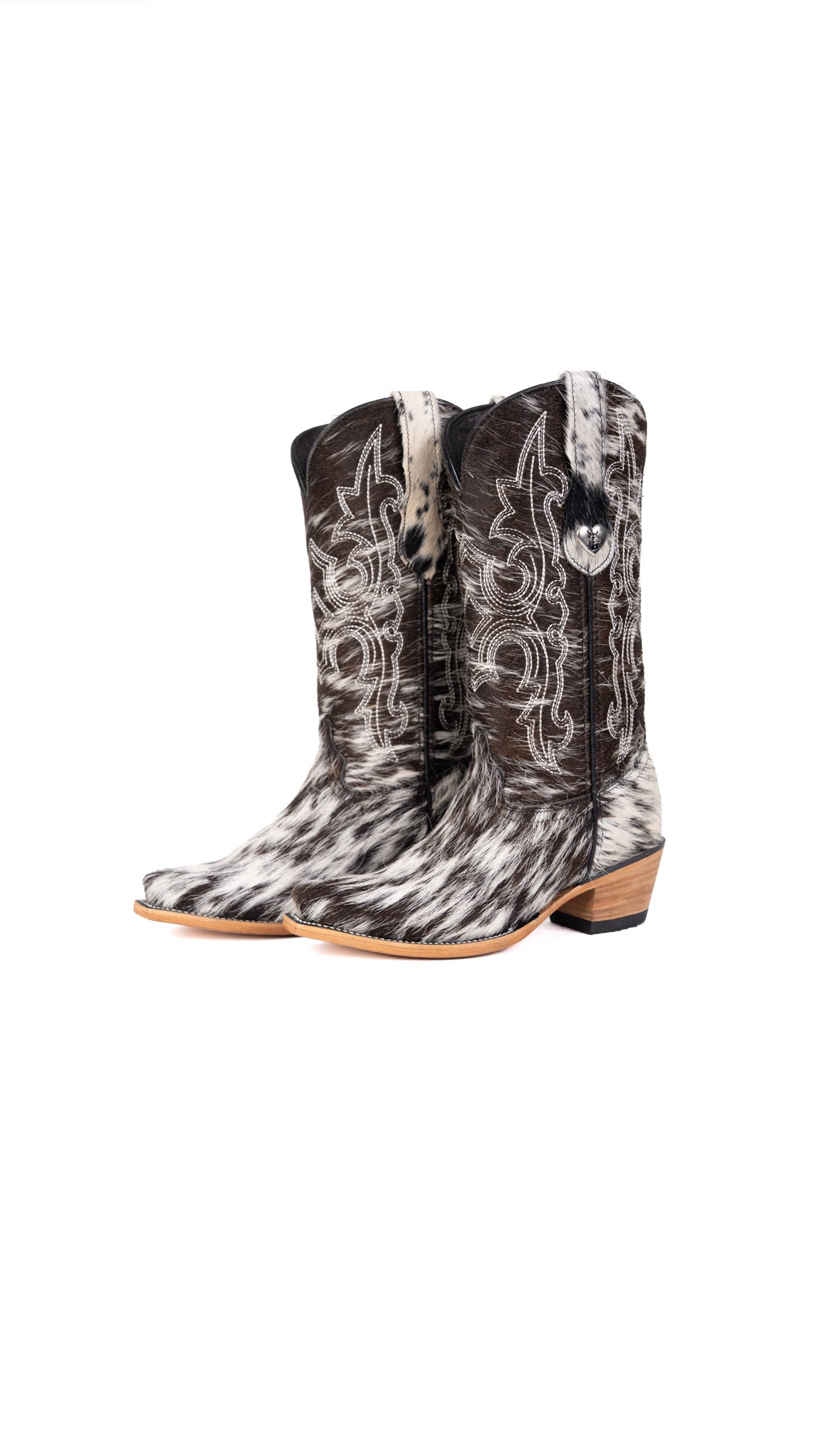 Katherine Snip Toe Cowhide Cowgirl Boot Size 6 Box EU53