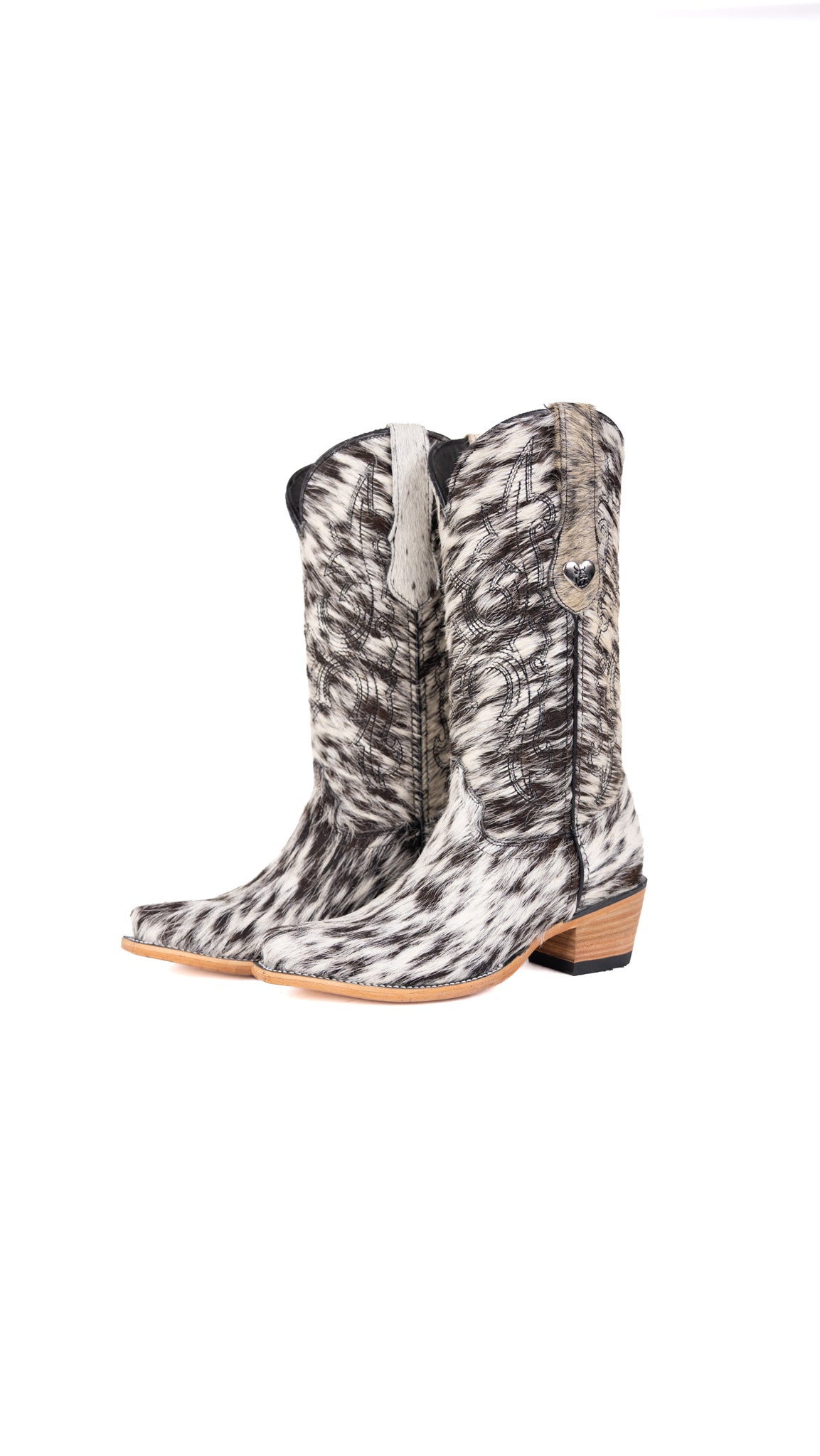 Katherine Snip Toe Cowhide Cowgirl Boot Size 6.5 Box EU54
