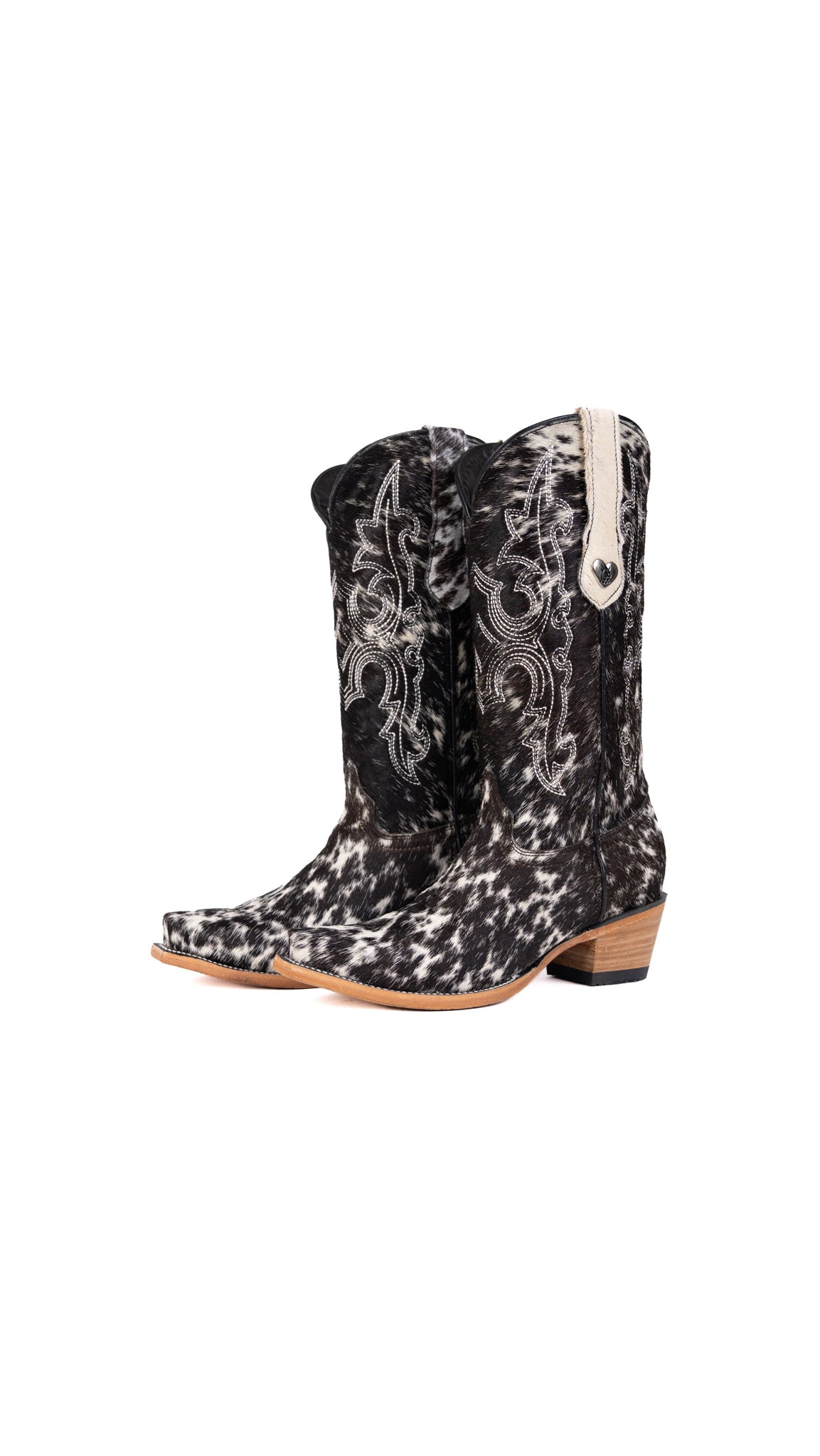 Katherine Snip Toe Cowhide Cowgirl Boot Size 8 Box EU56
