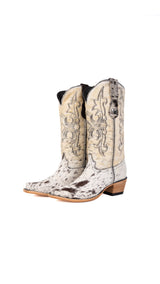 Katherine Snip Toe Cowhide Cowgirl Boot Size 9 Box EU60