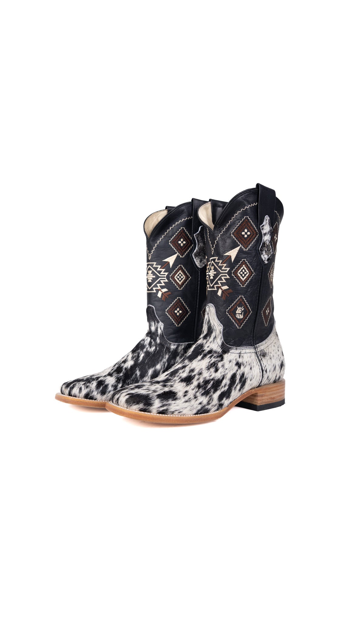 Aztec Cowhide Square Toe Cowboy Boot Size 9 Box EU66