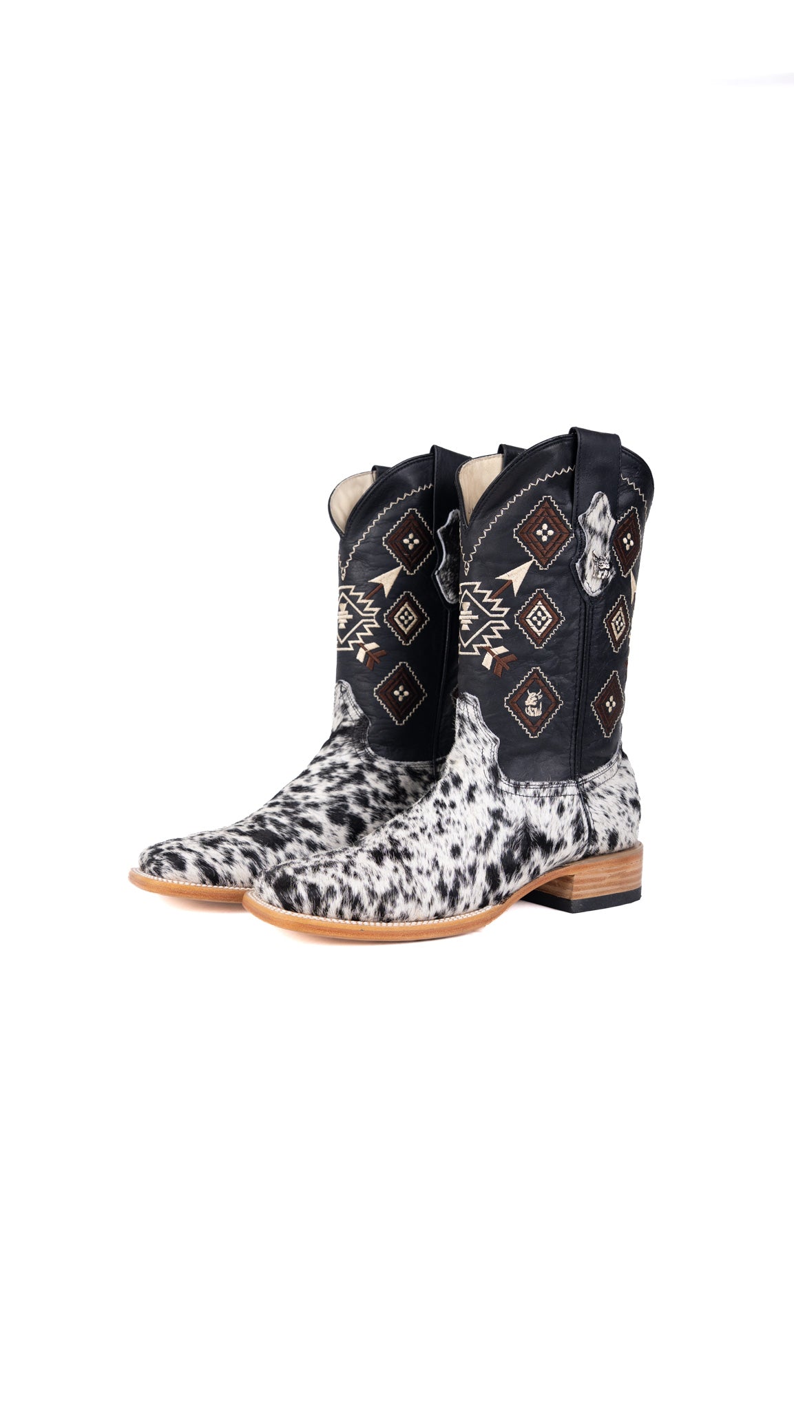 Aztec Cowhide Square Toe Cowboy Boot Size 9 Box EU69