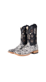 Aztec Cowhide Square Toe Cowboy Boot Size 10 Box EU71